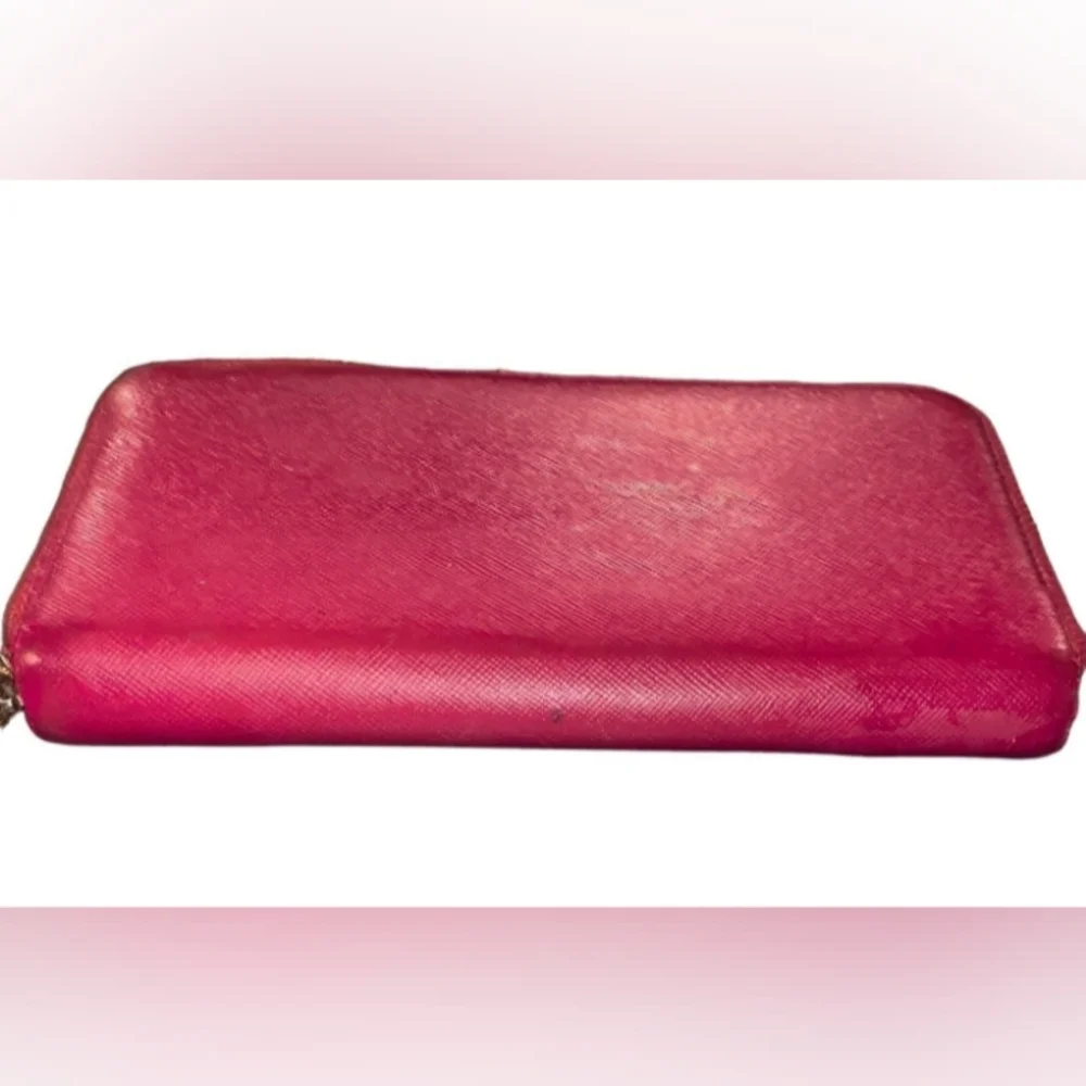 Authentic Prada Pink Saffiano Leather Pionia Fiocco Bow Long Wallet - Picture 4 of 12